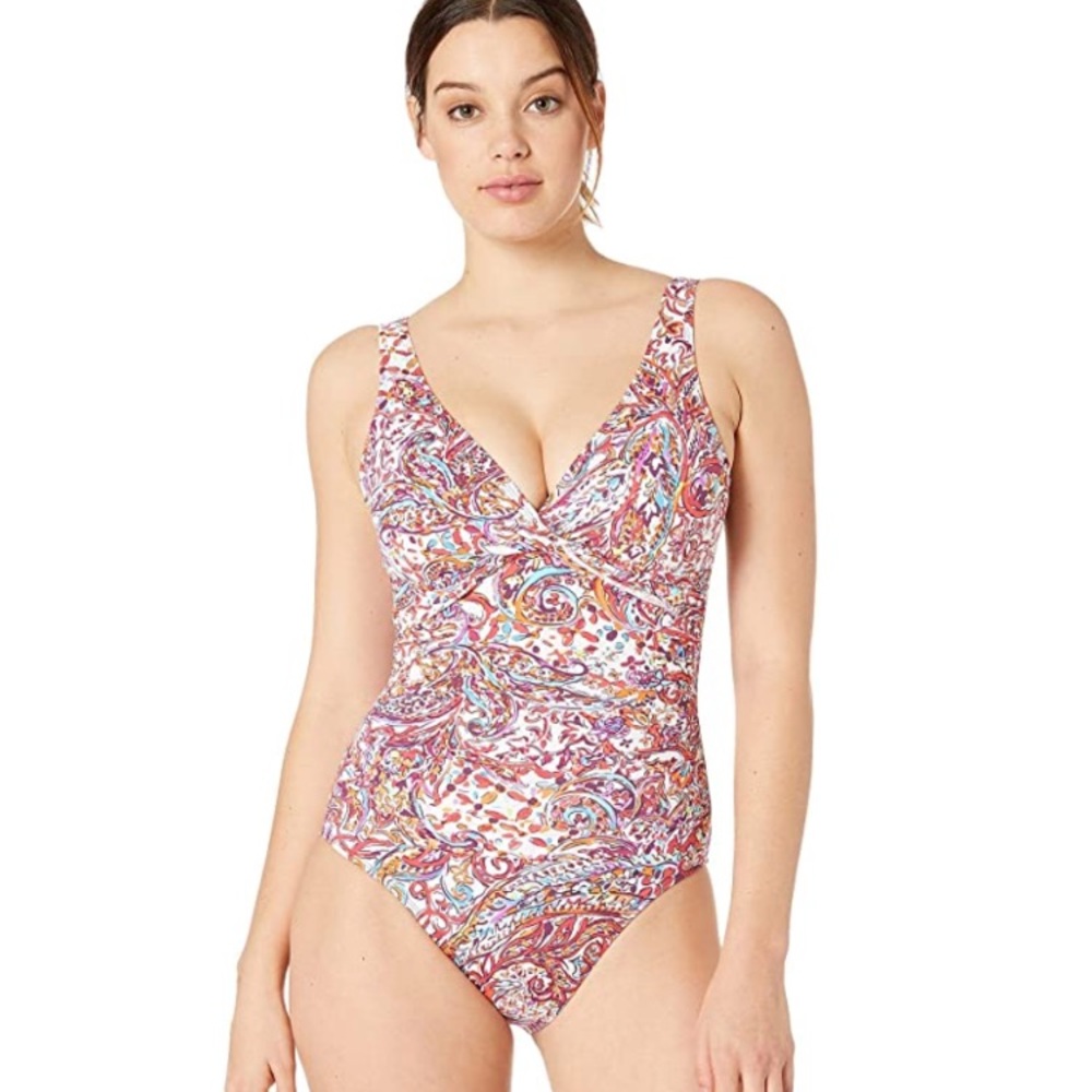 LRL Lauren Ralph Lauren Mystic Paisley Twist One Piece Swimsuit